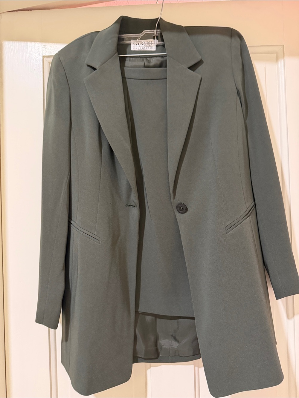 Laundry By Shelli Segal Olive Green Single-Button Blazer Jacket